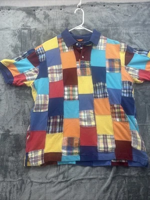 Tommy Hilfiger L Patchwork Cuadros Sólidos Y2K Años 90 Rugby Preppy Coloblock De Colección Foto 1 de 4