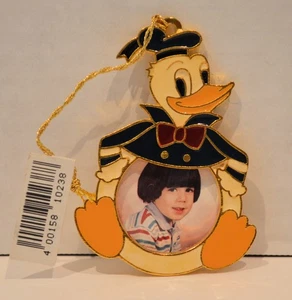 Donald Duck Porzellan auf Metall Bilderhalter 1990 Ex. Cond. - Bild 1 von 3