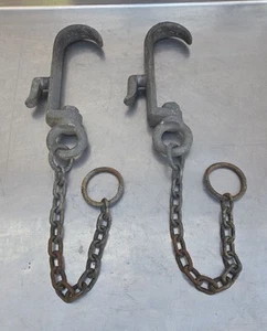 Rohrbahnhaken Metzgerhaken Eurohaken mit Kette und Aufzugshaken - Picture 1 of 4