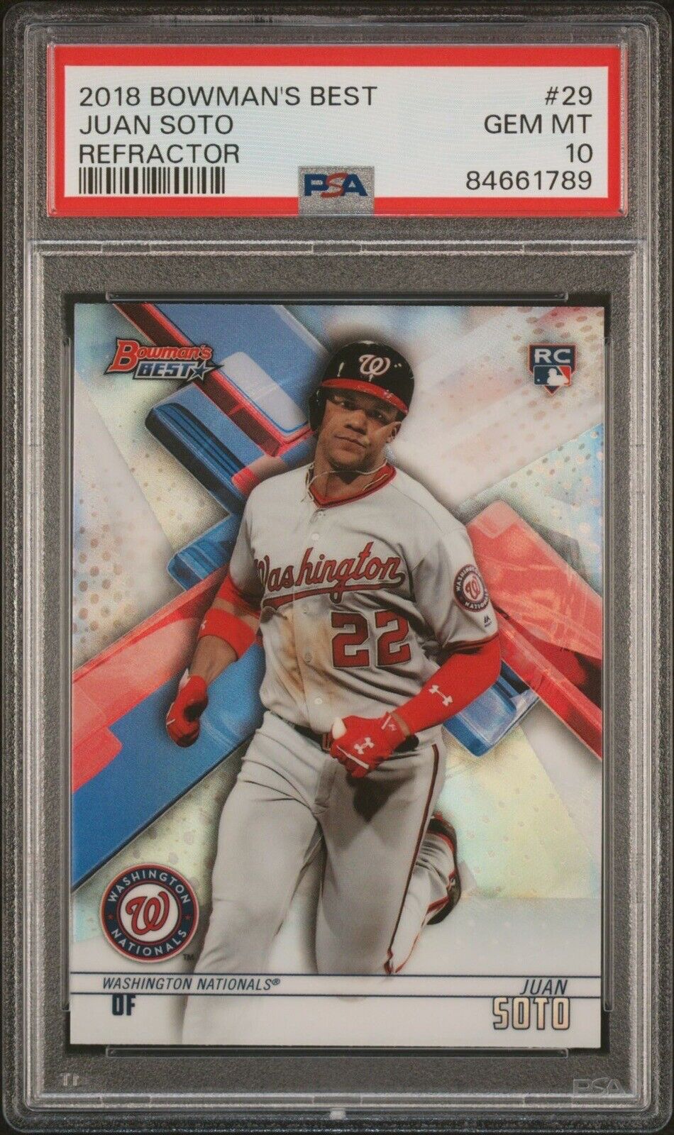 Juan Soto 2018 BOWMAN'S BEST REFRACTOR Rookie RC  #29 PSA 10 GEM MINT! Yankees