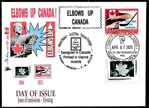 Elbows Up Canada - Canada/Austria postage stamp First Day Cover - Picture 1 of 10