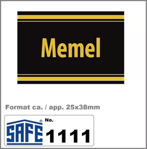 Memel-Signettes-Patent-Sticker-Self-Adhesive-SAFE-1111 Dimensions 25x38mm - Picture 1 of 6