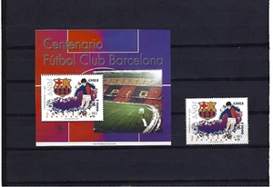 LOTE DE HOJA BLOQUE Y PROCEDENTE DE HB CHILE 1999 CENTENARIO FUT.C. BARCELONA - Imagen 1 de 1