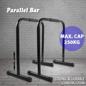 Chin Up Parallel Bar Dips Exercise Push Pull-up Dip Station Strength Black 250kg - Picture 1 of 4