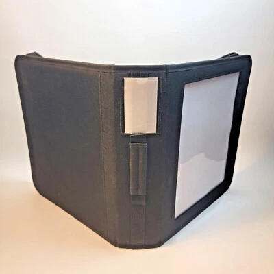 Carpeta de lona de 4 anillos de 3" con ventanas y mango de pantalla frontal y columna vertebral Foto 1 de 4