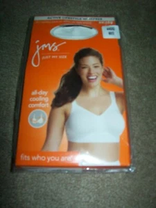 jms JUST MY SIZE Active Lifestyle Wirefree Bra WHITE #K220 Size 44DD New - Picture 1 of 2