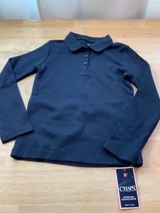 New Girl’s Chaps Approved Schoolwear Long Sleeved Shirt Size L-6 in Navy Blue* - Picture 1 of 4
