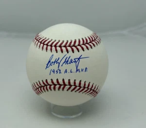 Bobby Shantz Signed Rawlings ROMLB Manfred Baseball 1952 AL MVP Insc BAS COA 554 - Picture 1 of 3