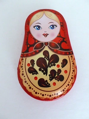 Matryoshka Doll 4-Piece Manicure Set Red Clippers Nail File Zipper Case ~ NEW - Image 1 of 4