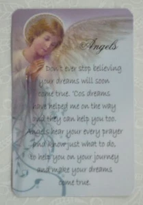ANGELS Laminated Prayer Card, 54 x 82mm - Picture 1 of 3