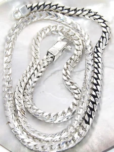 Hand Made in USA Solid .925 Sterling Silver Franco Chain Thickness Square 4.5 mm - Picture 1 of 11