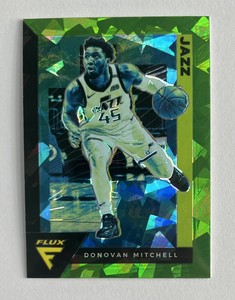 2020-21 Panini FLUX FANATICS GREEN CRACKED ICE PRIZM DONOVAN MITCHELL JAZZ #169