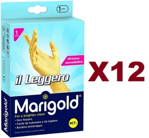 12 MARIGOLD IL LIGHT PURE GLOVES Natural Rubber Latex 71⁄2 M UNSWEPT - Picture 1 of 2