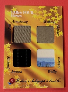 TARJETA TRAJE RELIQUIA Michael Jordan Neil Armstrong TRAJE DE VUELO USADO Wally Schirra SPA - Imagen 1 de 2