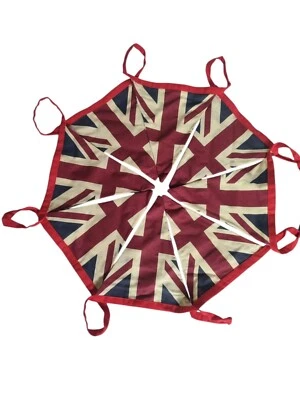 VE DAY Vintage British Union Jack UK Royal Cotton Flag Bunting Decoration 5m - Image 1 of 4