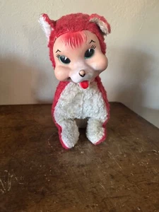 Peluche vintage anni 50 kitsch volpe rossa faccia di gomma Rushton - Foto 1 di 4