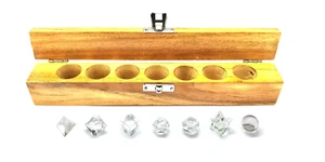 Crystal Quartz Geometry Set – 7-Piece Platonic Solids in Wooden Box for Healing - Picture 1 of 5