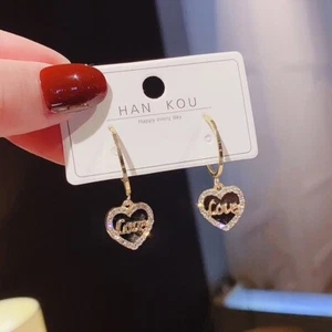 Love Heart Dangle Drop Earrings for Women,Heart Earrings,Fashion Jewelry Gifts - Picture 1 of 5