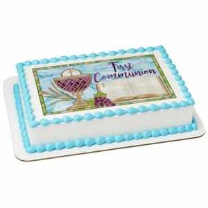First Communion ~ Edible 2D Fondant Cake Cupcake Topper ~ D24086 * - Picture 1 of 1