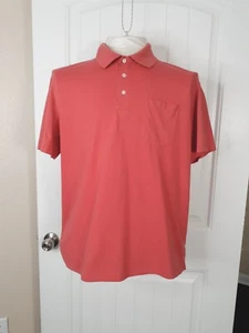George Herren XL Koralle Strickkragen Weich Stretch Kurzarm Polo - Bild 1 von 5