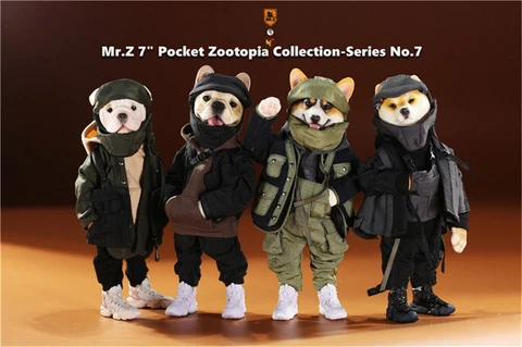 Mr.z 1/6 Pockets Animals Model Corgi Shiba Inu Bulldog Collector Decor Gift Toys Cover
