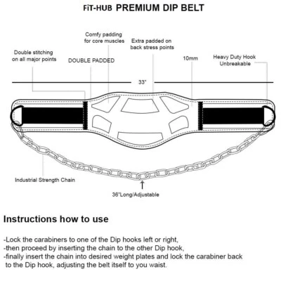 Dipping Belt Body Building Weight Lifting Dip Chain Exercise Gym Training - Image 1 of 4