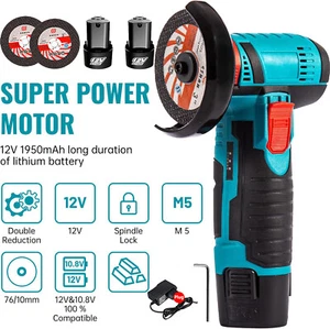 12V 19500RPM Mini Angle Grinder Tool Cordless Electric Angle Grinding Machine AU - Picture 1 of 13