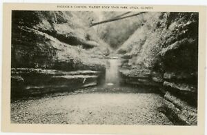 Postcard ILLINOIS STARVED ROCK STATE PARK Kaskaskia Canyon Utica Waterfall