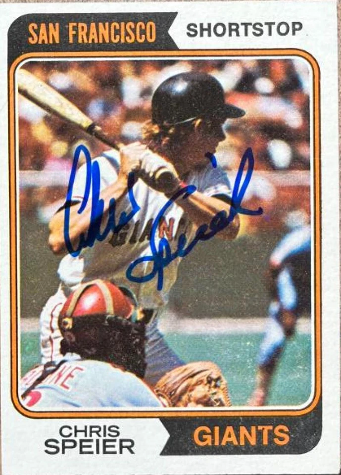 Chris Speier Autographed 1974 Topps #129 Foto 1 de 1