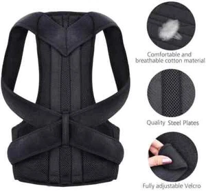 Posture Corrector Back Body Brace Adjustable Lumbar Shoulder Spinal Support Belt - Picture 1 of 7