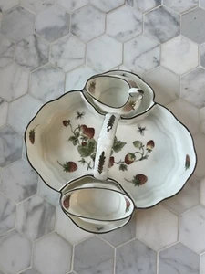 Schöner Vintage Coalport Nantucket 3-teiliger Erdbeerkorb in Bone China - Bild 1 von 8