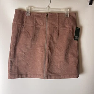 Wild Fable Womens Sz 14 Pleated A Line Corduroy Skirt Full Front Zip (Mauve) NWT - Picture 1 of 7