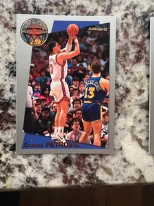 1992-93 FLEER SHARP SHOOTER INSERT CARD NEW JERSEY NETS DRAZEN PETROVIC #4 - Picture 1 of 1