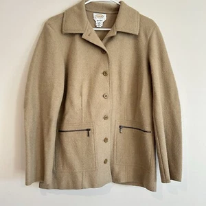 Vintage Talbots Jacket Women's M Alpaca Wool Blend Zip Pockets Button Front - Picture 1 of 14