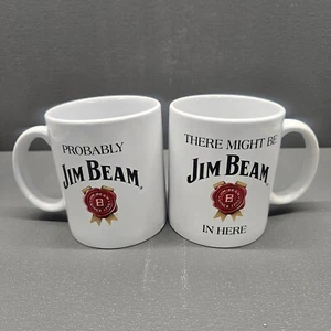 Jim Beam Kaffeetasse/Becher 2er Set doppelseitig Logo Humorvoll - Bild 1 von 7
