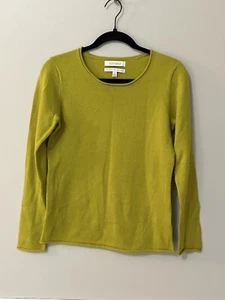 ELLEN TRACY Yellow Green 100% EXTRA FINE MERINO WOOL SZ Small - Picture 1 of 4