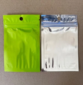 2000PC Green/Clear 3x5 Ziplock Mylar Bags UV Proof Gift Food Storage Crafts - Picture 1 of 3