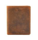 Mens Tan Colour Hunter Leather Wallet RFID Secure Bifold Zip Coin Gift Box NEW