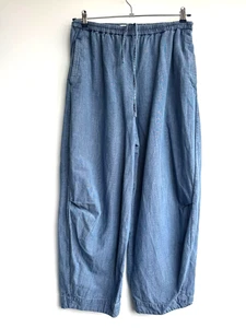 Pantalón globo ancho 100 % algodón azul COS talla UK12 EUR40 - Imagen 1 de 5