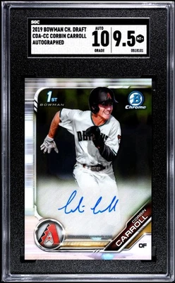 2019 Bowman Draft Chrome Corbin Carroll 1st Prospect Auto #CDA-CC - SGC 9.5 MT+ - Image 1 of 2