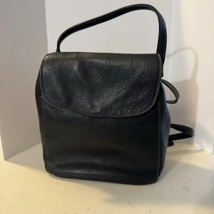 Cartera Mochila Pequeña de Cuero Negra Tignanello Y2K Escuela Preppy - Imagen 1 de 11