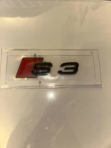 Audi S3 Genuine Gloss Black Badge Small Emblem Tailgate Boot Lid - Picture 1 of 1