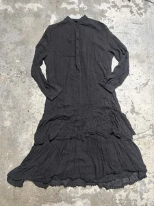 Heidi Merrick Dress Small Womens Black Gauze Long Sleeve Tiered Size M - Picture 1 of 10
