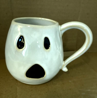 Taza de café POTTERY BARN White Ghost original descontinuada RARA Foto 1 de 4