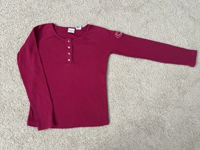 Top Henley Talbots Niños Niñas Manga Larga Cuentas Fucsia Talla 8 Foto 1 de 4