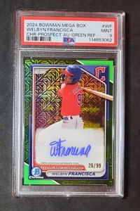 Welbyn Francisca 2024 Bowman Chrome Autograph Auto Green Mega/99 PSA 9 Guardians - Picture 1 of 3