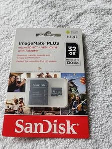 32GB MicroSDHC SanDisk – Image Mate UHS-I Card w/Adapter, 130 MB/s - Picture 1 of 6