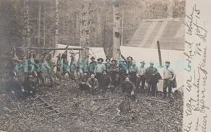 Johnsburg NY - ADIRONDACK DEER HUNT & GUIDES - RPPC Postcard Hunting/Hunters - Picture 1 of 2