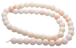 Filo perline 15" corallo pelle angelo italiano originale tondo da 7,5 mm a 8 mm ICS67/111725 - Foto 1 di 2