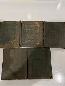Antike 5x kleine Leder Bibliothek grüne Bücher von Stevenson & Kipling plus mehr - Bild 1 von 13